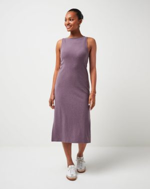 Cloud Rib Polo Midi Dress